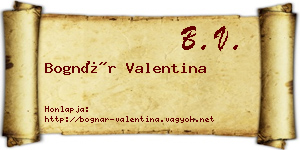 Bognár Valentina névjegykártya