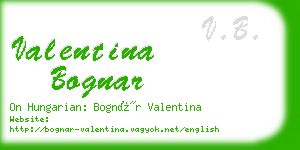 valentina bognar business card